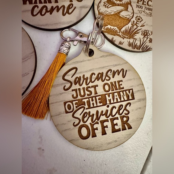 Hand crafted Wood Engraved Keychains buyers choice of 1 - Picture 4 of 8